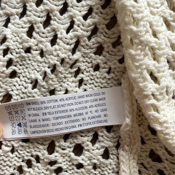(NWOT) Forever 21 Long Knit Cardigan/Coverup - White/Cream - Picture 5 of 9
